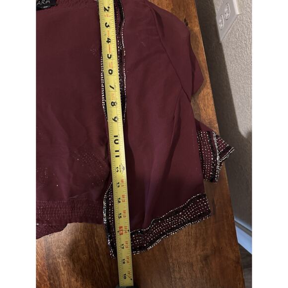 JKara Two Piece Beaded Bolero Jacket Maxi Dress Size 6P Cranaberry Holiday - Picture 13 of 16